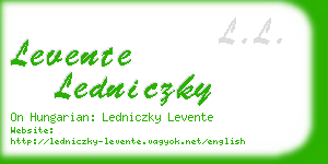 levente ledniczky business card